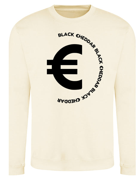 BLACK CHEDDAR Premium Crewneck Sweatshirt (Vanilla Milkshake/Black)